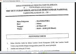Maybe you would like to learn more about one of these? Soal Try Out I Matematika Usbn Sd Dan Kunci Jawabannya Siap Ujian