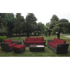7 Sitzer Lounge Set Kroeger Aus Polyrattan Mit Polster Garten Living Farbe Textil Bordeaux Farbe Rahmen Grau Meliert Outdoor Furniture Sets Outdoor Furniture Outdoor