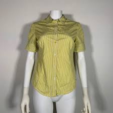 Details About Paul Smith Top Blouse Cotton Stripes Yellow White Women Sz 40 2 4