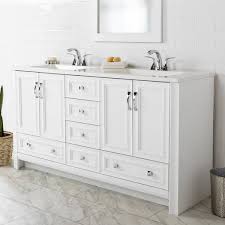 Double Sink White Bath Vanity