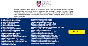 Senarai kerjaya pilihan negeri johor, kedah, kelantan, melaka, negeri sembilan, pahang, perak, perlis, pulau pinang, sabah. Jawatan Kosong 2019 Di Universiti Teknologi Mara Uitm Ejawatankini Com