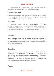 Los juegos de 4 y 6 jugadores son juegos de equipo. Intrucciones O Reglas De Juego De Risk De Hasbro Parker