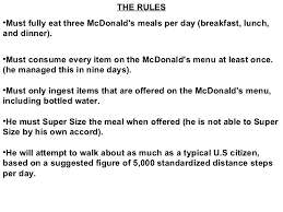 Can only eat what is on the menu 4. Supersize Me Miss Francine S Website 2020 2021