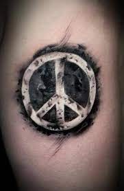 This kanji tattoo symbol expresses peace. No Regrets Tattoo Studios Cheltenham Peace Sign Tattoos Peace Tattoos Tattoos