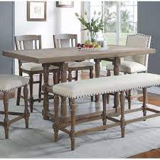 Laurel Foundry Modern Farmhouse Fortunat Counter Height Extendable Dining Table Finish Gray Tall Dining Table Tall Kitchen Table Tall Dining Room Table