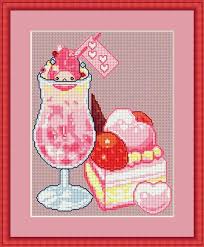 Shake And Cake Cross Stitch Patterns Sweets Candy Kawaii Cute Funny Chart Counted Heart Pdf In Cross Stitch Kawaii Cross Stitch Cross Stitch Patterns