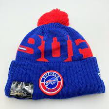 Buffalo Bills New Era Royal Red 2020 Nfl Sideline Official Sport Pom Cuffed Knit Hat Nfl Hats Knitted Hats Knitting