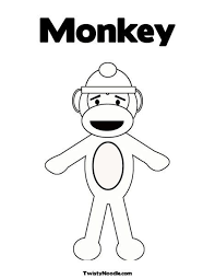 Sock Monkey Girl Colouring Sheets Kids Printable Enjoy Coloring Monkey Coloring Pages Cute Coloring Pages Super Coloring Pages