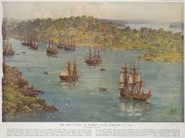 The Expedition Of The First Fleet Ships And The Early Settlement In Australia The Foundation For The Formation Of First Fleet Australia History Colonial Art
