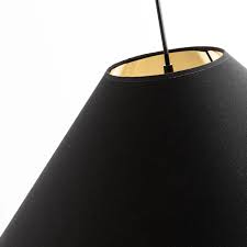 Abat jour blanc bordé de noir 14 pouces diamètre et 9,5 pouces de haut, acheté chez bouclair mais la luminaire suspendu à une lumière. Gatsby Abat Jour En Tissu Noir Interieur Dore Tissu Noir Suspension 3 Lampes Suspension Luminaire
