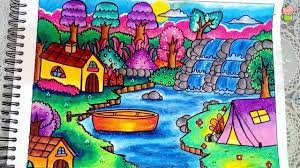 Setelah saya searching di internet ternyata ada cara lebih air yang dihasilkan memenuhi standar baku mutu air layak pakai dengan hasil sebagai berikut. Cara Menggambar Dan Mewarnai Pemandangan Alam Air Terjun Dan Rumah Gradasi Oil Pastel Untuk Pemula Youtube