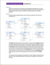 Business Database Design Management Assignment Chegg Com