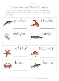 Free Printable Ocean Animals Word Scramble Worksheets For Kids Ocean Words Kindergarten Worksheets Printable