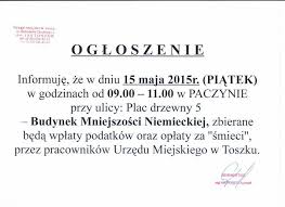Ogłoszenie powinno opisywać świat z punktu widzenia odbiorcy, a nie nadawcy. Ogloszenie Dotyczace Miejsca I Terminow Zbierania Podatkow Urzad Miejski W Toszku