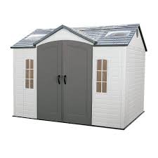 Outdoor sheds provide a convenient place to store lawn mowers, potting soil, and other outdoor equipment and supplies. Lifetime 10 Ft X 8 Ft Outdoor Garden Shed The Home Depot Canada