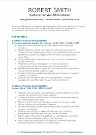 customer service administrator resume
