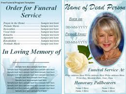 It's to give you that support and presentation layout the free template is available for free download and is one of the most basic forms of funeral service templates. Free Funeral Home Program Templates