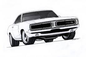 Black 1969 Dodge Charger With Blower 1969 Dodge Charger R T Pro Touring Drawing 1969 Dodge Charger Dodge Charger Car Drawings