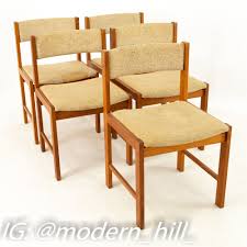 D Scan Mid Century Teak Upholstered Curved Back Dining Chairs Set Of 5 Dining Chairs Dining Chair Set Dining Room Furniture Modern
