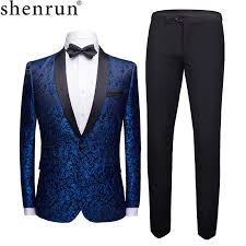Maybe you would like to learn more about one of these? Shenrun Men Tuxedos Floral Pattern Casual Blazer Suit Jacket Black Pants Wedding Suits For Man Party Prom Male Stage Costumes Suits Aliexpress