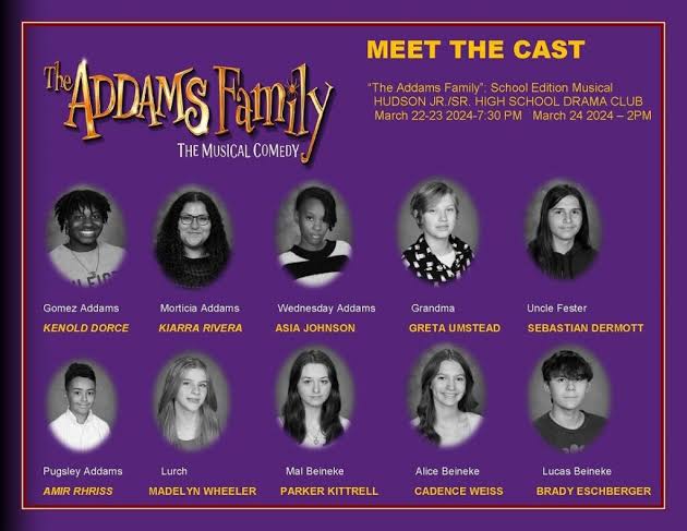 Meet the Cast: "The Addams Family: School Edition" March 22-24 | Hudson  City School District