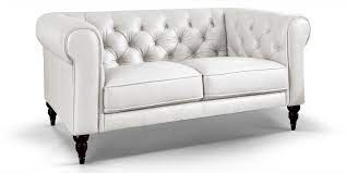 Newer post older post home. 2 Sitzer Chesterfield Sofa Aus Echtem Leder Hudson Weiss Moebella24