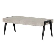 The shiny stainless steel finish is complimented by a sleek clear glass top. City Life Coffee Table Concrete Gray Black South Shore Target