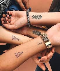 Keep reading to discover all the inspiring tattoo ideas to help you decide on the number 8 on our 25 small matching tattoos for couples list: Tiny Cute Best Friends Tattoo Idea Ecemella
