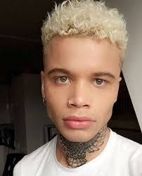 Curly Black And Blonde Hair Men Pin By Jarrin Markell On Guys Men Blonde Hair Curly Hair Men Men Hair Color