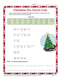 Christmas Eve Secret Code Christmas Worksheets For Kids