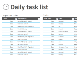 Daily Task List Task List Plan For Life Daily Task