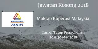 Maktab Koperasi Malaysia Jawatan Kosong Mkm 20 30 Mac 2018 Maktab Koperasi Malaysia Mkm Calon Yang Sesuai Untuk Mengisi Ke Iklan Jawatan Kosong Malay