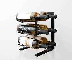 Wine rack countertop with glass holder,howdia foldbale metal wine bottles holder for 4 or 8 bottles and 8 wine glasses,perfect for home decor & kitchen storage, bar, wine cellar, cabinet (bronze) 4.6 out of 5 stars. Mini 6 Bottle Tabletop Metal Wine Rack Vintageview