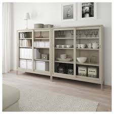 Idasen Cabinet With Sliding Glass Doors Beige Ikea In 2020 Sliding Glass Door Beige Cabinets Glass Door