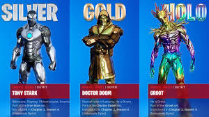 Following this, the storm silver variant can be unlocked at level 120. Fortnite All Foil Skin Styles Season 4 Silver Gold Holo Youtube