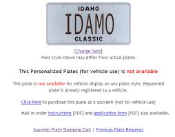 idaho s personalized license plates idaho s personalized license plates