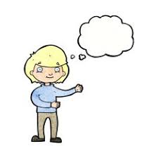 Used to represent thinking, or thoughts, and commonly used in comics to display the thoughts of a drawn character. Cartoon Caucasian Person With Thought Bubble Free Image Download