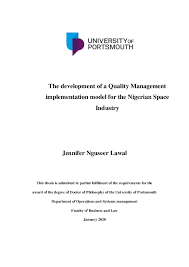 PDF) The development of a Quality Management implementation model for the  Nigerian Space Industry