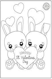 Valentine's day bunny coloring sheet. St Valentine Coloring Pages