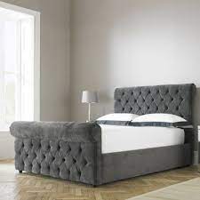Panel beds are often more traditional in appearance. Sleigh Bed With Upholstered Footboard Tufted Upholstered Bed Bedroom Bed Design Sleigh Beds