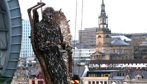 But there he is—sprawled out on the couch of his study, throat cut, knife on the floor, blood everywhere. Knife Angel Sculpture Takes Up Residency On The Quayside Cargo