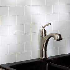 Peel and stick backsplash home depot,peel and stick backsplash lowes,peel and stick backsplash reviews,peel and stick glass tile,smart tiles. Art3dwallpanels 6 In D X 3 In W X 1 6 In H Peel And Stick Glass Backsplash Tile For Kitchen In White Subway Tile H16hd321p32 The Home Depot