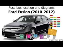 Whenever you run into an electrical problem, the fuse box is the first place to look. Fuse Box Location And Diagrams Ford Fusion 2010 2012 Youtube