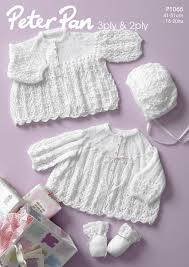 Jackets Bonnet Mitts Babies Set In Peter Pan 3 Ply 1065 In 2020 Baby Knitting Baby Sets Knitting Girls