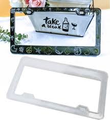 A license plate frame, in most cases, is made out of plastic so, over time, mostly due to weather and road conditions becomes fragile and brittle. Diy Crafts Jewelry Making Tools Epoxy Resin Mold License Plate Frame Casting Silicone Mould For Diy Crafts Buy Diy Crafts Jewelry Making Tools Epoxy Resin Mold License Plate Frame Casting Silicone