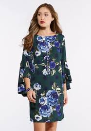 Cato Fashions Plus Size Split Bell Sleeve Floral Dot Dress Catofashions Cato Fashion Plus Size Cato Fashion Dresses