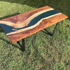 Greenhousestudioshop On Instagram River Table Here We Have Monkey Pod Live Edge Wood With Two Tone Epoxy Resin The Bottom Hal With Images Live Edge Wood Wood Live Edge