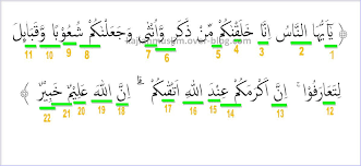 Dilansir dari laman ibnukatsironline, terdapat beberapa hal yang dapat dipelajari dari surat al hujurat ayat 13. Hukum Tajwid Al Quran Surat Al Hujurat Ayat 13 Beserta Alasannya Kajianmuslim Over Blog Com