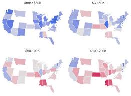 Red Versus Blue In A New Light Blue Map Red And Blue White Man