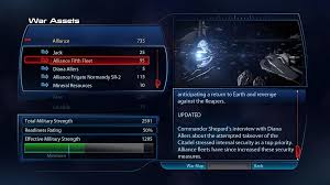 War Assets In Mass Effect 3